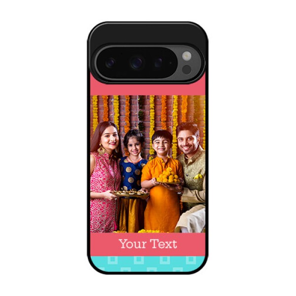 Google Pixel 9 Pro 5G Custom Glass Phone Case - Peach and Blue Color Design