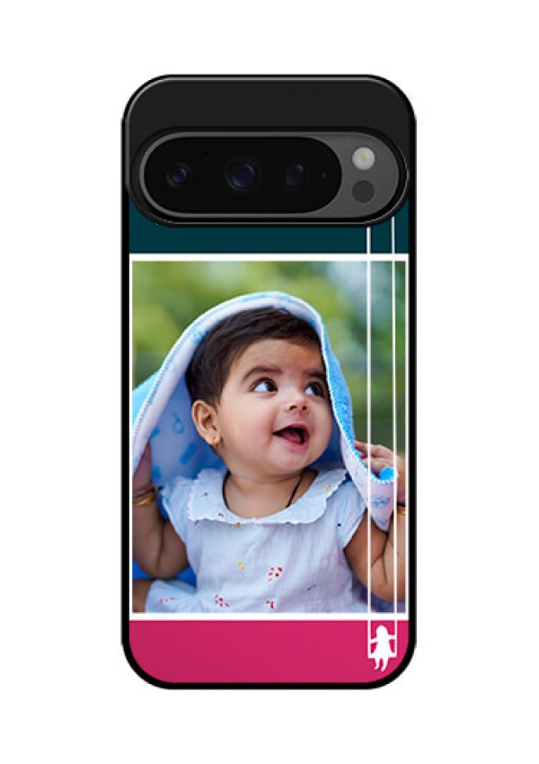 Google Pixel 9 Pro 5G Custom Glass Phone Case - Cute Girl With Cloud Design