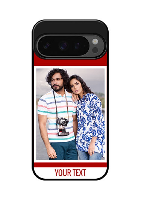 Google Pixel 9 Pro 5G Custom Glass Phone Case - Red Color Design