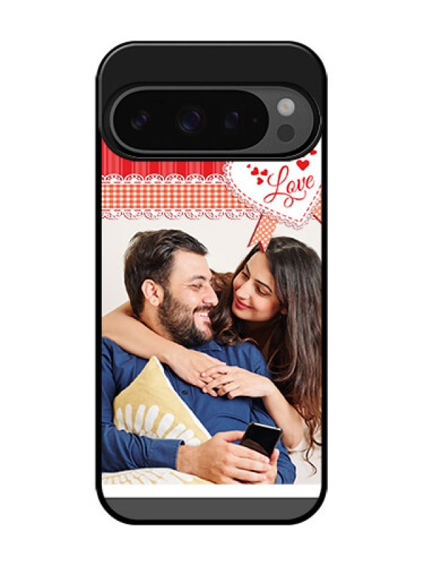 Custom Google Pixel 9 Pro 5G Custom Glass Phone Case - Red Love Pattern Design