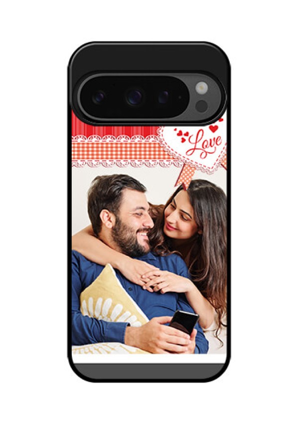 Google Pixel 9 Pro 5G Custom Glass Phone Case - Red Love Pattern Design