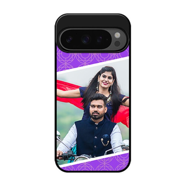 Google Pixel 9 Pro 5G Custom Glass Phone Case - Violet Color Pattern Design