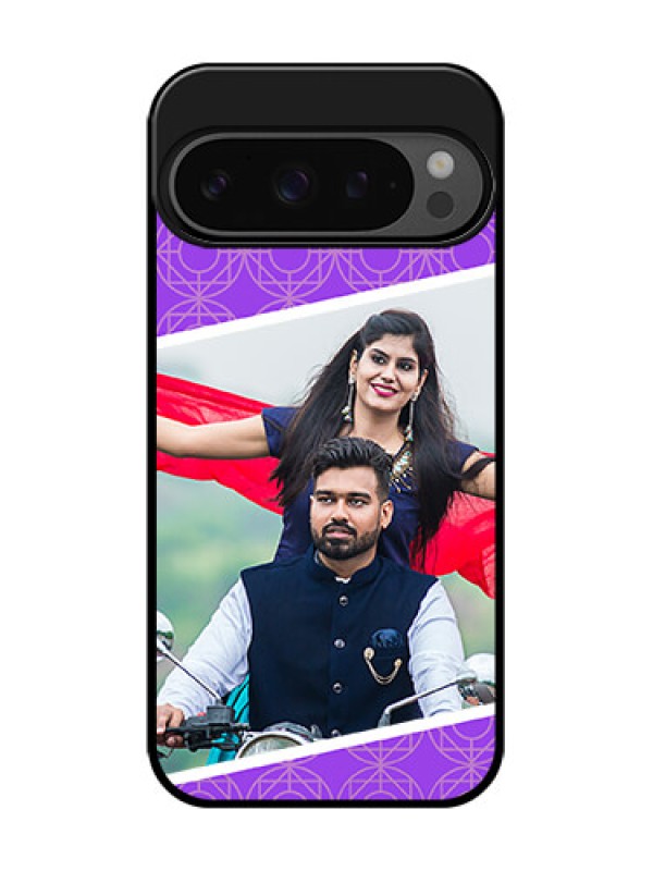 Custom Google Pixel 9 Pro 5G Custom Glass Phone Case - Violet Color Pattern Design