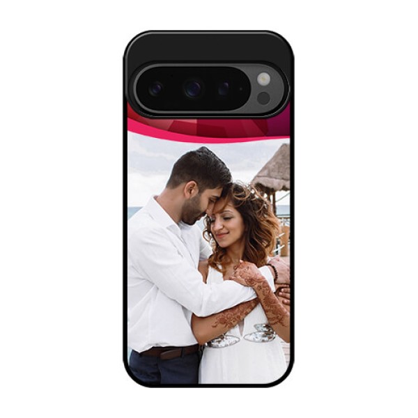 Google Pixel 9 Pro 5G Custom Glass Phone Case - Red Abstract Design