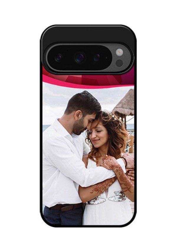 Google Pixel 9 Pro 5G Custom Glass Phone Case - Red Abstract Design