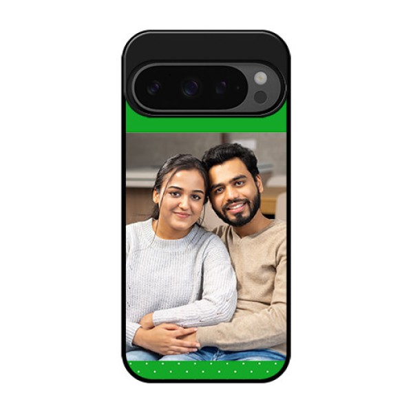 Google Pixel 9 Pro 5G Custom Glass Phone Case - Green Pattern Design