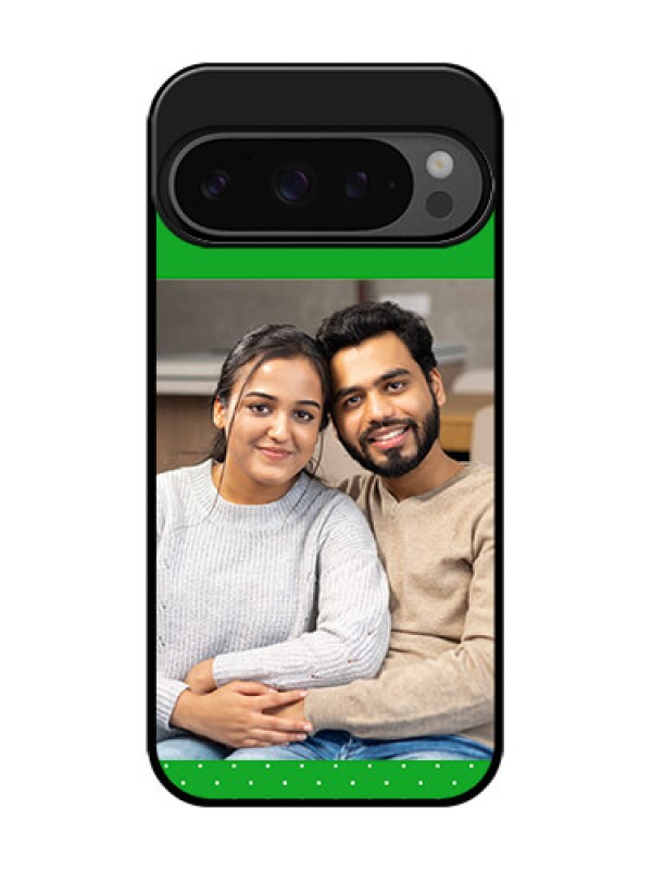Custom Google Pixel 9 Pro 5G Custom Glass Phone Case - Green Pattern Design