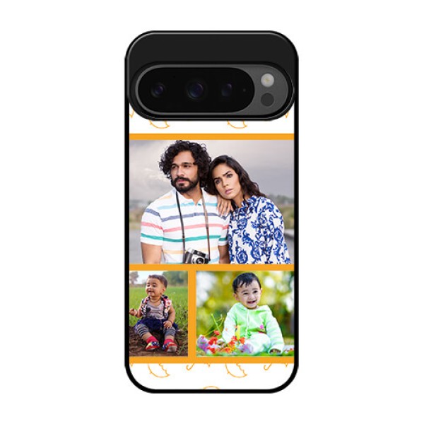 Google Pixel 9 Pro 5G Custom Glass Phone Case - Yellow Pattern Design