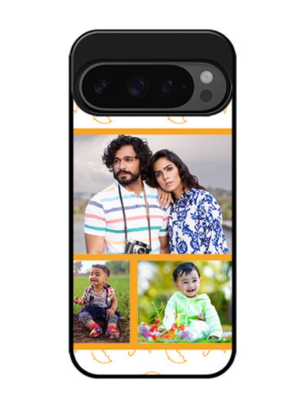 Custom Google Pixel 9 Pro 5G Custom Glass Phone Case - Yellow Pattern Design