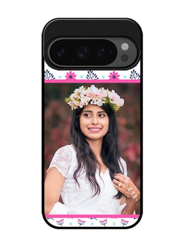 Custom Google Pixel 9 Pro 5G Custom Glass Phone Case - Colorful Flower Design