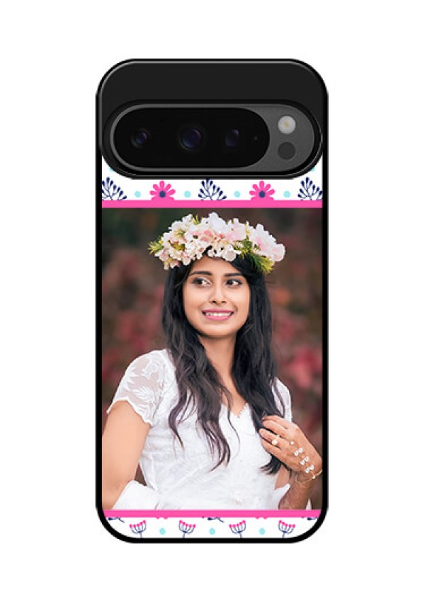 Google Pixel 9 Pro 5G Custom Glass Phone Case - Colorful Flower Design
