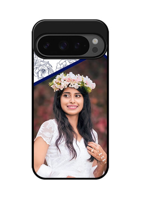 Google Pixel 9 Pro 5G Custom Glass Phone Case - Classy Floral Design