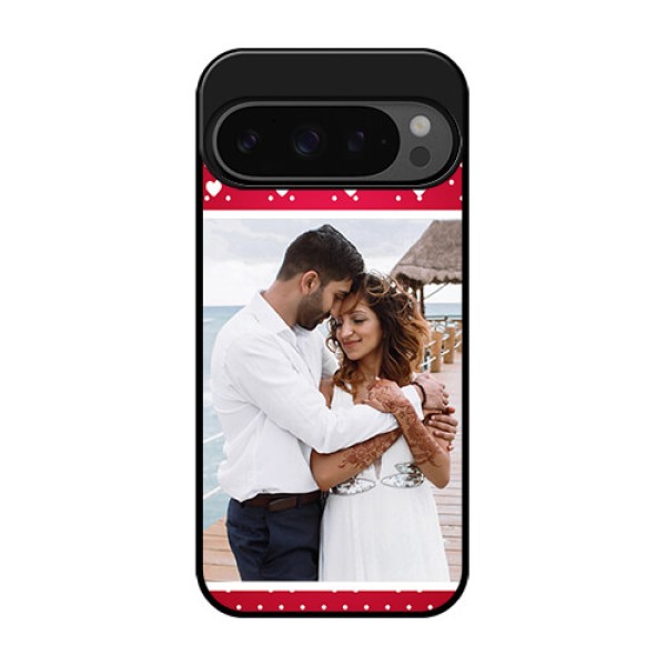Google Pixel 9 Pro 5G Custom Glass Phone Case - Hearts Mobile Case Design