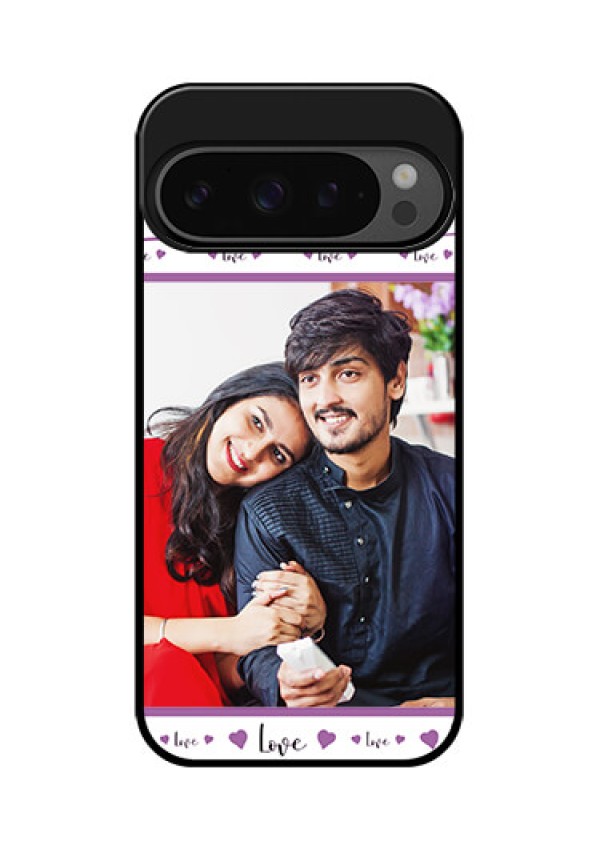 Google Pixel 9 Pro 5G Custom Glass Phone Case - Couples Heart Design