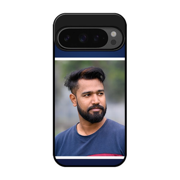 Google Pixel 9 Pro 5G Custom Glass Phone Case - Simple Royal Blue Design