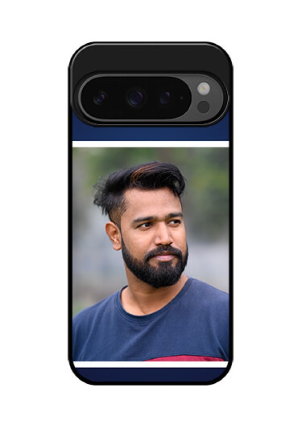 Google Pixel 9 Pro 5G Custom Glass Phone Case - Simple Royal Blue Design