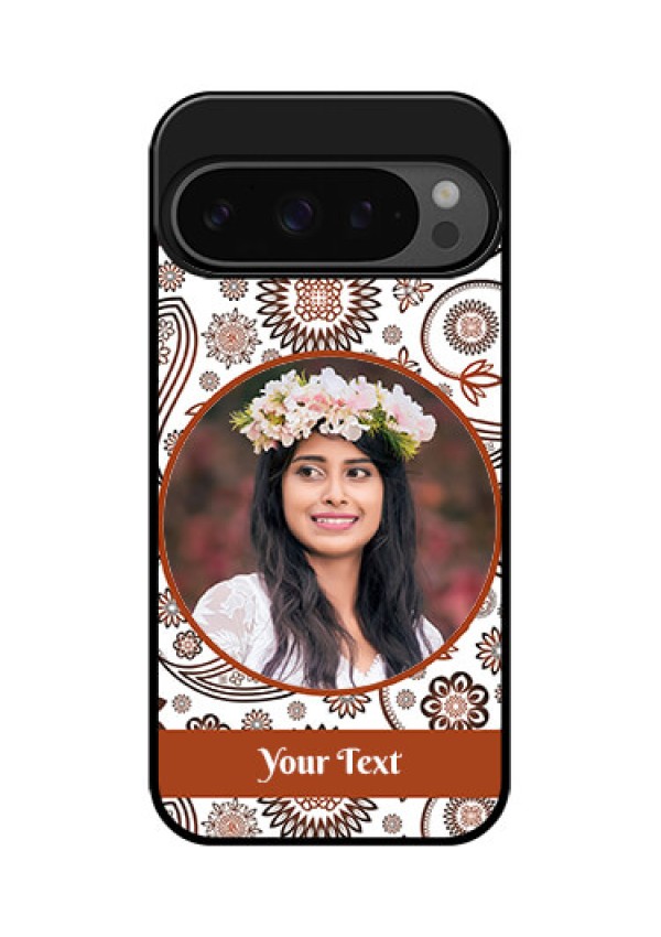 Google Pixel 9 Pro 5G Custom Glass Phone Case - Abstract Flower Design