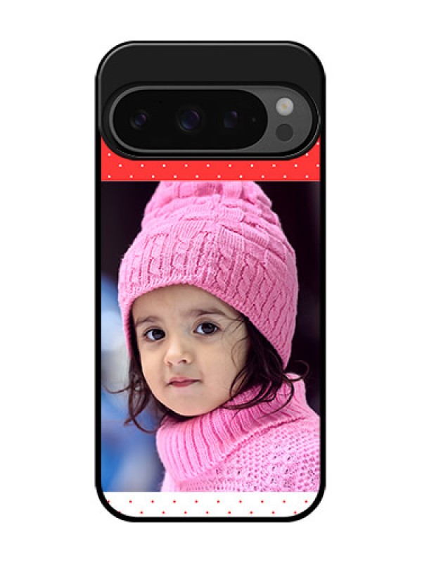 Custom Google Pixel 9 Pro 5G Custom Glass Phone Case - Red Pattern Design