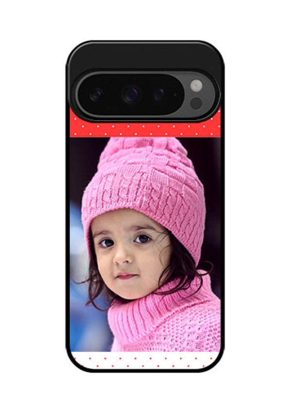 Google Pixel 9 Pro 5G Custom Glass Phone Case - Red Pattern Design