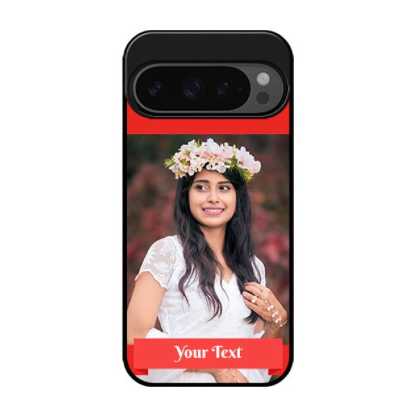 Google Pixel 9 Pro 5G Custom Glass Phone Case - Simple Red Color Design