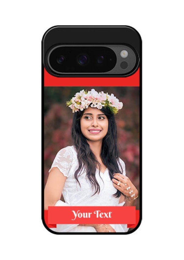 Google Pixel 9 Pro 5G Custom Glass Phone Case - Simple Red Color Design
