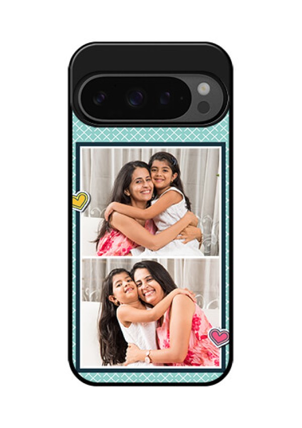 Google Pixel 9 Pro 5G Custom Glass Phone Case - 2 Image Holder With Pattern Design