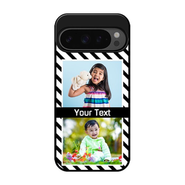 Google Pixel 9 Pro 5G Custom Glass Phone Case - Black And White Stripes Design
