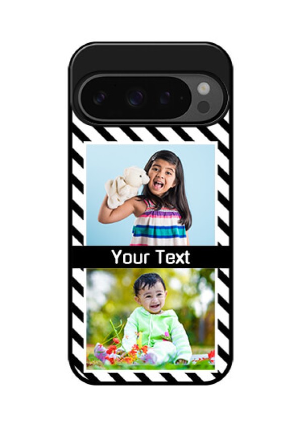 Google Pixel 9 Pro 5G Custom Glass Phone Case - Black And White Stripes Design