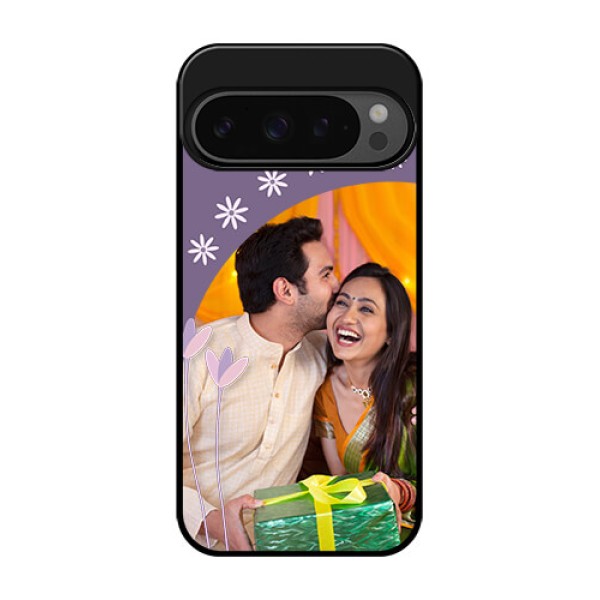 Google Pixel 9 Pro 5G Custom Glass Phone Case - Lavender Flowers Design