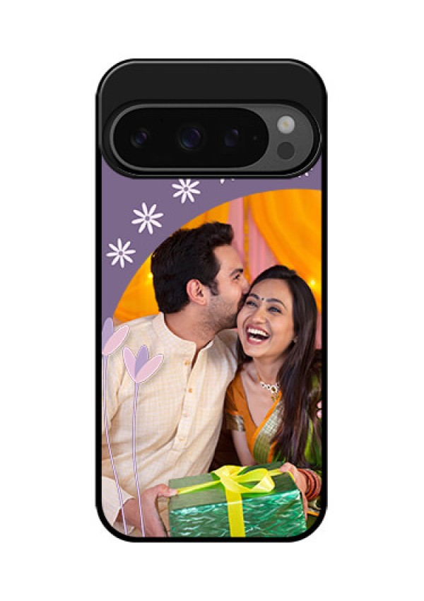 Google Pixel 9 Pro 5G Custom Glass Phone Case - Lavender Flowers Design