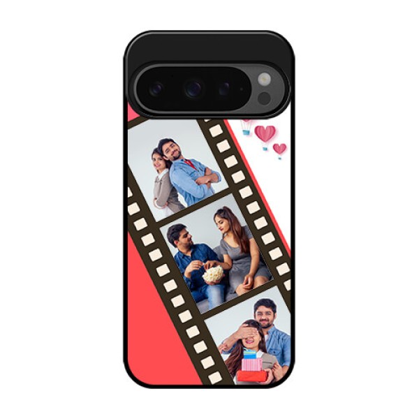 Google Pixel 9 Pro 5G Custom Glass Phone Case - 3 Image Holder With Film Reel