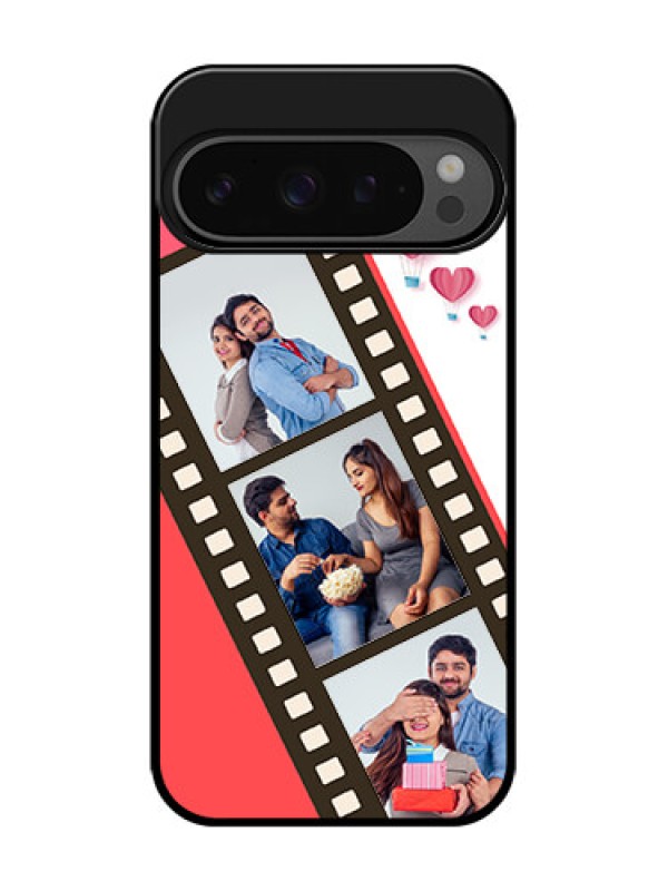 Custom Google Pixel 9 Pro 5G Custom Glass Phone Case - 3 Image Holder With Film Reel