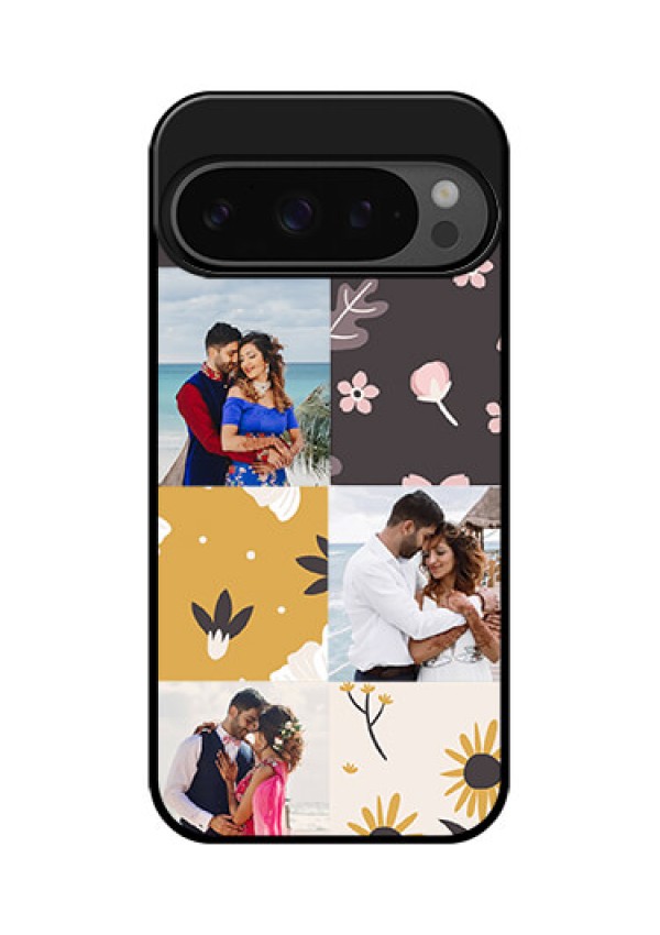 Google Pixel 9 Pro 5G Custom Glass Phone Case - 3 Images With Floral Design