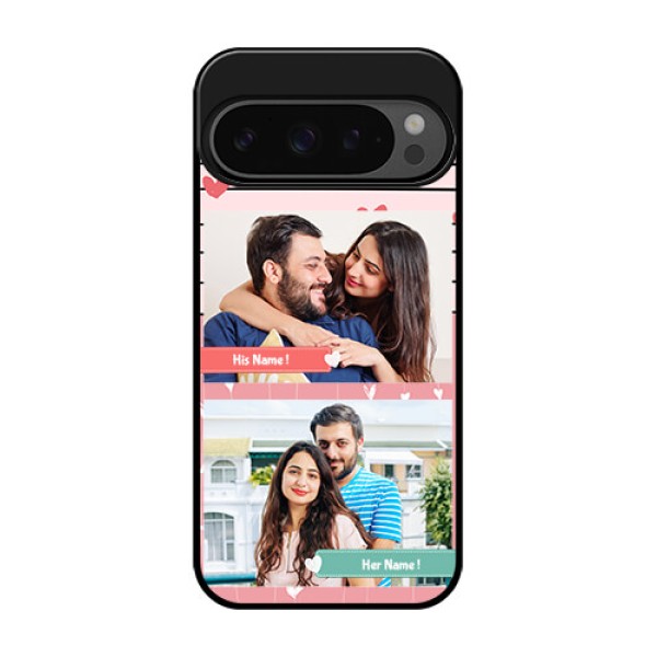 Google Pixel 9 Pro 5G Custom Glass Phone Case - Photo With Heart Design