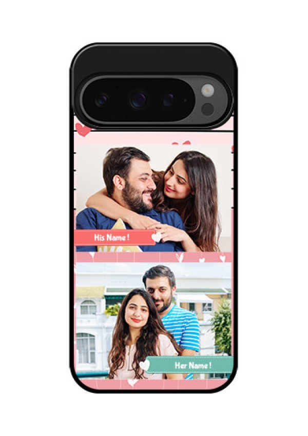 Google Pixel 9 Pro 5G Custom Glass Phone Case - Photo With Heart Design