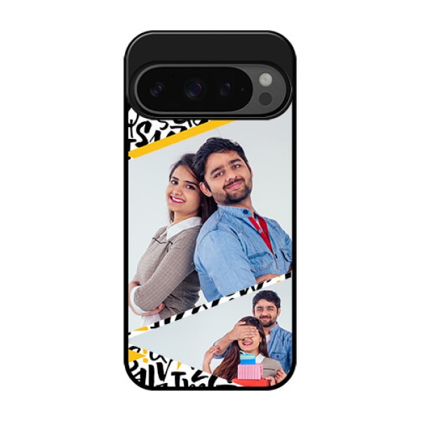Google Pixel 9 Pro 5G Custom Glass Phone Case - Letters Pattern Design