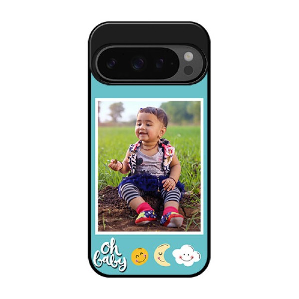 Google Pixel 9 Pro 5G Custom Glass Phone Case - Smiley Kids Stars Design
