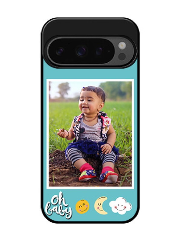 Custom Google Pixel 9 Pro 5G Custom Glass Phone Case - Smiley Kids Stars Design