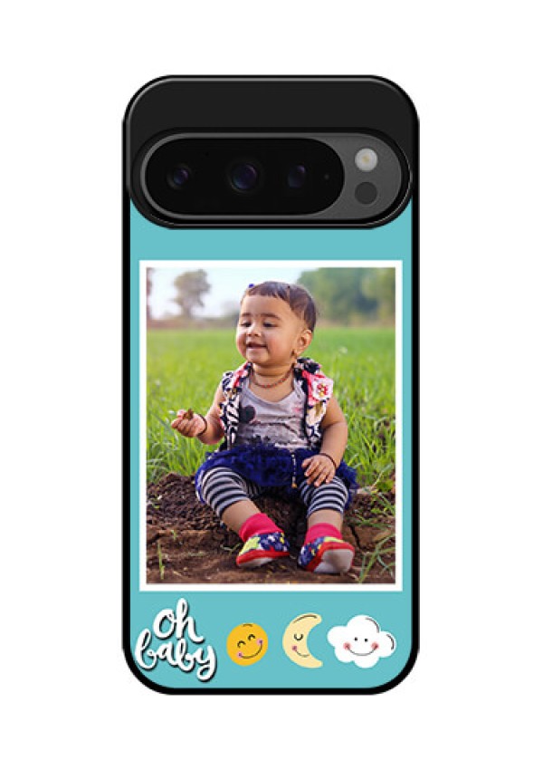 Google Pixel 9 Pro 5G Custom Glass Phone Case - Smiley Kids Stars Design