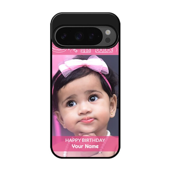 Google Pixel 9 Pro 5G Custom Glass Phone Case - With Birthday Line Art Design