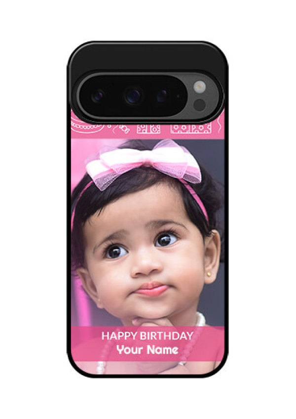 Google Pixel 9 Pro 5G Custom Glass Phone Case - With Birthday Line Art Design