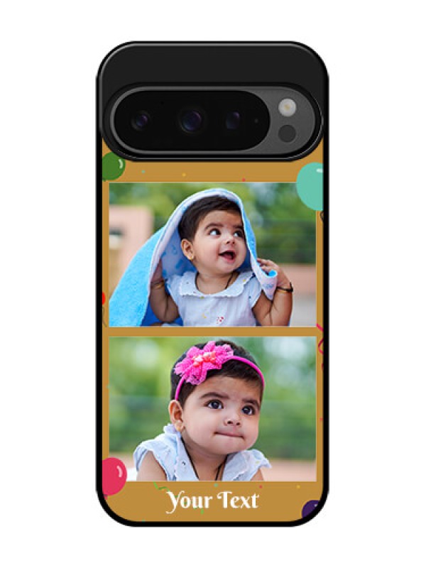 Custom Google Pixel 9 Pro 5G Custom Glass Phone Case - Image Holder With Birthday Celebrations Design