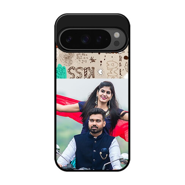 Google Pixel 9 Pro 5G Custom Glass Phone Case - Love Doodle Pattern