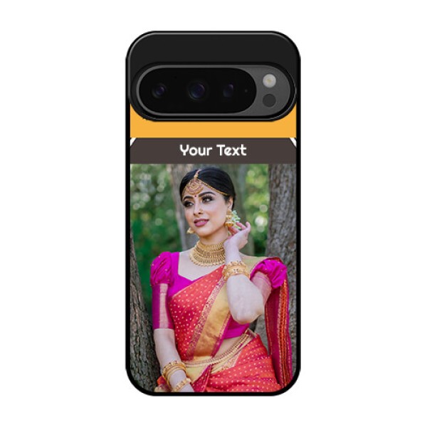 Google Pixel 9 Pro 5G Custom Glass Phone Case - With Family Picture And Icons
