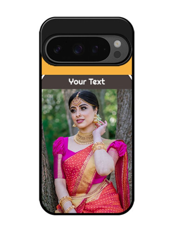 Custom Google Pixel 9 Pro 5G Custom Glass Phone Case - With Family Picture And Icons