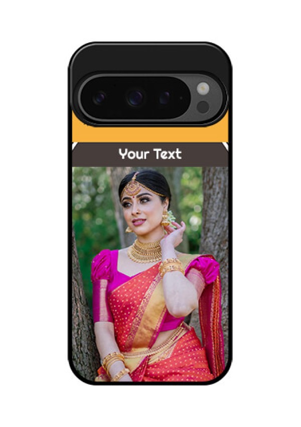 Google Pixel 9 Pro 5G Custom Glass Phone Case - With Family Picture And Icons