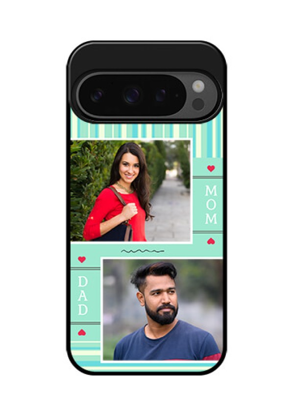 Google Pixel 9 Pro 5G Custom Glass Phone Case - Mom and Dad Pic Design