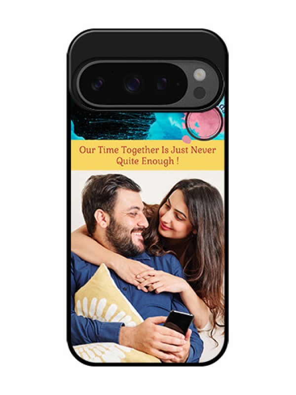 Custom Google Pixel 9 Pro 5G Custom Glass Phone Case - Quote With Acrylic Painting Design