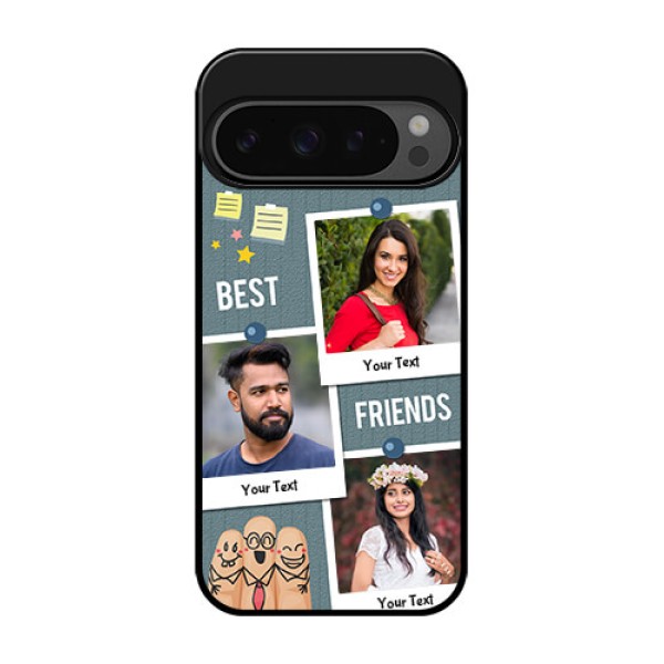 Google Pixel 9 Pro 5G Custom Glass Phone Case - Sticky Frames And Friendship Design