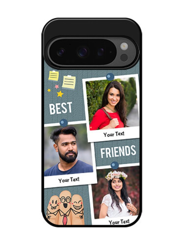 Custom Google Pixel 9 Pro 5G Custom Glass Phone Case - Sticky Frames And Friendship Design